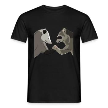 Opossum Raton Laveur Bras de fer - T-shirt homme - noir - Devant - AI Model Male 178 light (178cm)