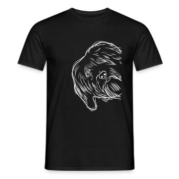 Curious Tibetan Terrier Dog - Men's T-Shirt - black - Front - AI Model Male 178 light (178cm)