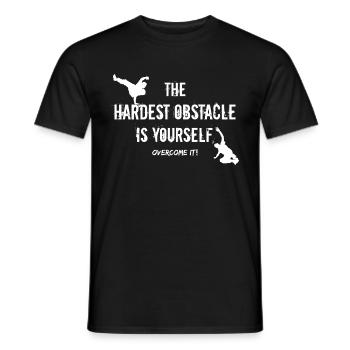 Hardest Obstacle Is Yourself Parkour Running Spell - Men's T-Shirt - black - Front - AI Model Male 178 light (178cm)