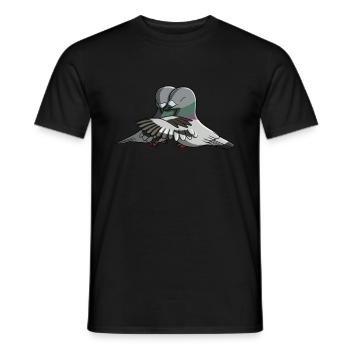 Hugging Birds Pigeon - Men's T-Shirt - black - Front - AI Model Male 178 light (178cm)