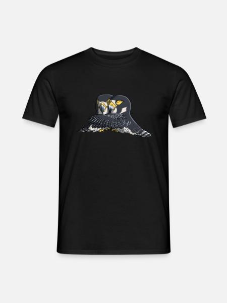 Hugging Peregrine Falcon Birds - Men's T-Shirt - black