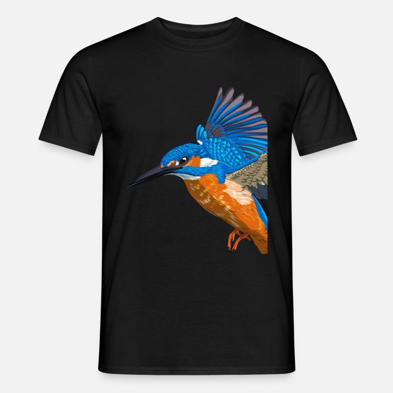 Fliegender Eisvogel - Männer T-Shirt - Schwarz
