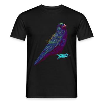 Splash Crow Bird Raven - Men's T-Shirt - black - Front - AI Model Male 178 light (178cm)