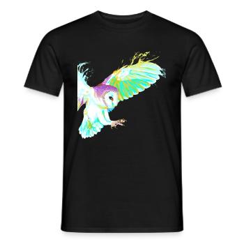 Fliegender Splash Vogel Eule - Männer T-Shirt - Schwarz - Vorne - AI Model Male 178 light (178cm)