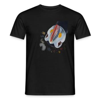 Funny Curious Puffin Bird - Men's T-Shirt - black - Front - AI Model Male 178 light (178cm)