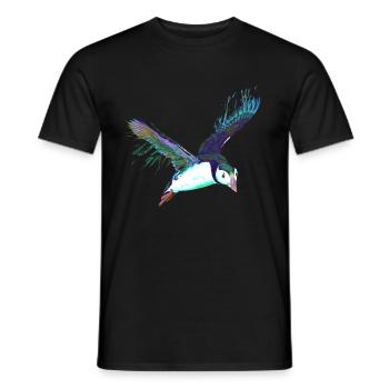 Splash Fliegender Vogel Papageientaucher - Männer T-Shirt - Schwarz - Vorne - AI Model Male 178 light (178cm)