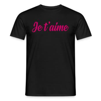 Je t'aime - T-shirt homme - noir - Devant - AI Model Male 178 light (178cm)