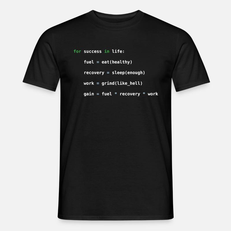 Python code, success, grinding, programming - Men’s T-shirt - black