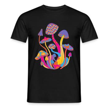 Magic Mushrooms Shirt - Männer T-Shirt - Schwarz - Vorne - AI Model Male 178 light (178cm)