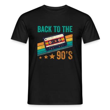 Back to the 90s 90s Theme Party Cassette - Men's T-Shirt - black - Front - AI Model Male 178 light (178cm)
