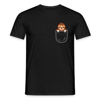 Sloth Bag Sloth Pocket Animals - Men's T-Shirt - black - Front - AI Model Male 178 light (178cm)