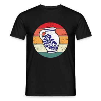 Bembel Vintage Hessen Frankfurt Ebbelwoi cider - Men's T-Shirt - black - Front - AI Model Male 178 light (178cm)