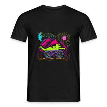 LSD albert hofmann bicycle day Shirt Trippy Tshirt - Men's T-Shirt - black - Front - AI Model Male 178 light (178cm)