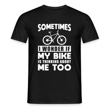Parfois, je me demande si mon vélo pense à moi - T-shirt homme - noir - Devant - AI Model Male 178 light (178cm)