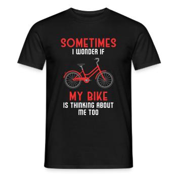 Parfois, je me demande si mon vélo pense à moi - T-shirt homme - noir - Devant - AI Model Male 178 light (178cm)