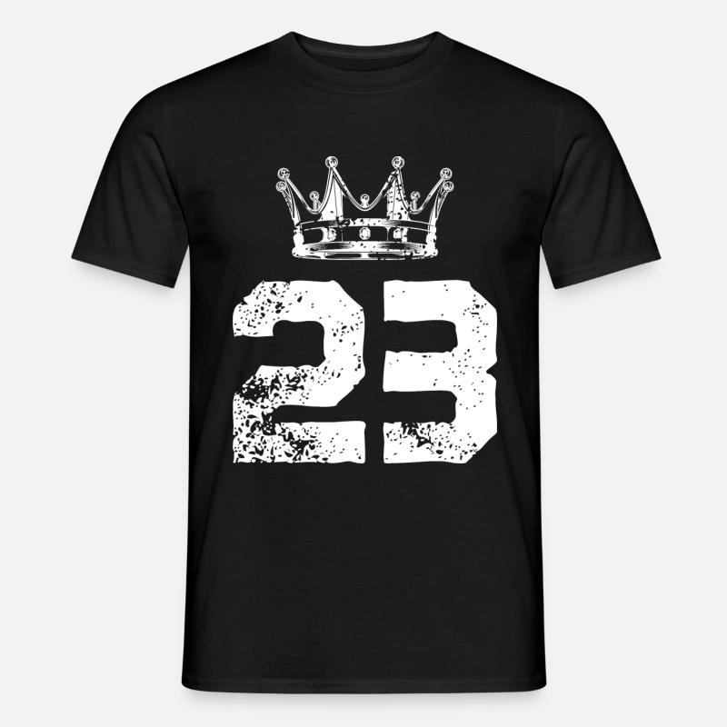 23 Zahl Krone - Männer T-Shirt - Schwarz