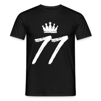 77 Zahl Krone - Männer T-Shirt - Schwarz - Vorne - AI Model Male 178 light (178cm)