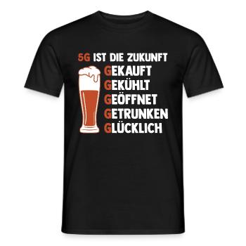 5G ist die Zukunft Bier - Männer T-Shirt - Schwarz - Vorne - AI Model Male 178 light (178cm)