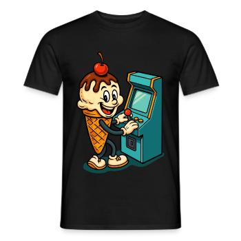 Retro Fun Cream Gamer - Men's T-Shirt - black - Front - AI Model Male 178 light (178cm)