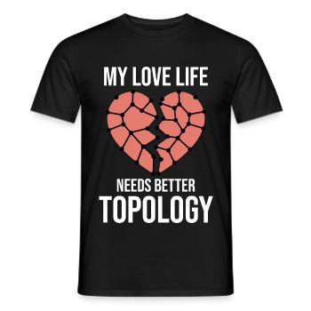 GIS Topology Data Clean Up Geo Love Humor - Men's T-Shirt - black - Front - AI Model Male 178 light (178cm)