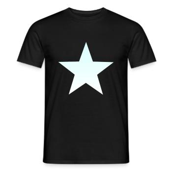 blue white star, blue white star bright star - Men's T-Shirt - black - Front - AI Model Male 178 light (178cm)