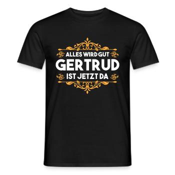 Gertrud - Männer T-Shirt - Schwarz - Vorne - AI Model Male 178 light (178cm)