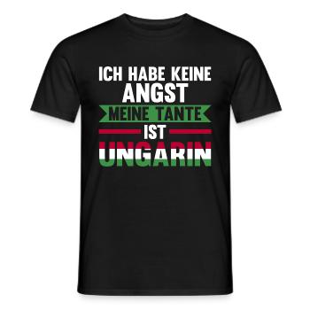 Ich habe keine Angst meine Tante ist Ungarin - Männer T-Shirt - Schwarz - Vorne - AI Model Male 178 light (178cm)
