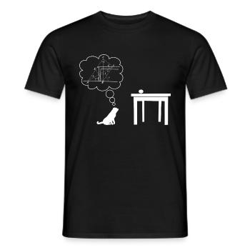 cat sciencest - Men's T-Shirt - black - Front - AI Model Male 178 light (178cm)
