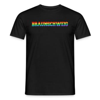 Braunschweig Regenbogenfahne - Männer T-Shirt - Schwarz - Vorne - AI Model Male 178 light (178cm)