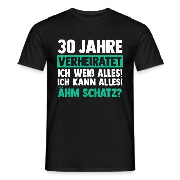 Ehe Perlenhochzeit 30 Jahre Verheiratet Hochzeitst - Männer T-Shirt - Schwarz - Vorne - AI Model Male 178 light (178cm)