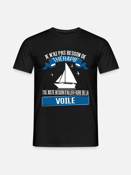 Bateau à voile - voilier - T-shirt homme - noir