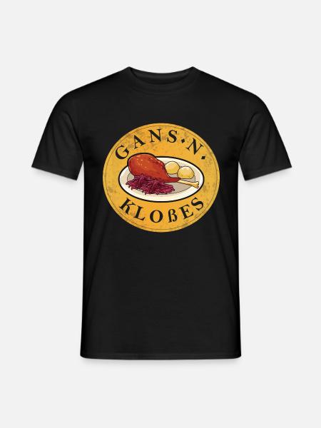 Gans N Kloßes I Gänsebraten mit Klößen - Männer T-Shirt - Schwarz