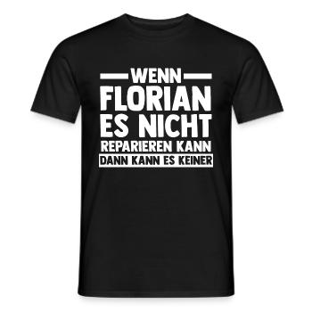 Florian - Männer T-Shirt - Schwarz - Vorne - AI Model Male 178 light (178cm)