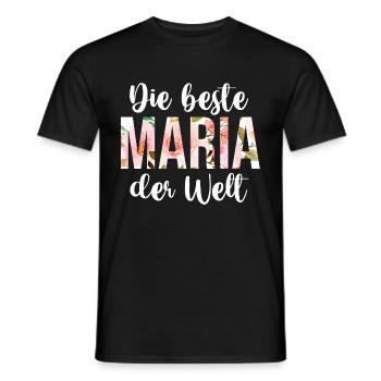 Maria - Männer T-Shirt - Schwarz - Vorne - AI Model Male 178 light (178cm)