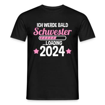 Werdende Schwester 2024 - Männer T-Shirt - Schwarz - Vorne - AI Model Male 178 light (178cm)