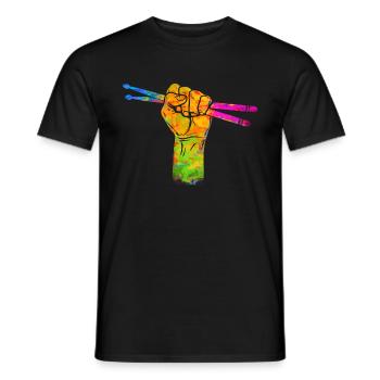 Drumsticks Drummer Schlagzeuger - Men's T-Shirt - black - Front - AI Model Male 178 light (178cm)