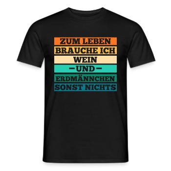 Wein Erdmännchen - Männer T-Shirt - Schwarz - Vorne - AI Model Male 178 light (178cm)