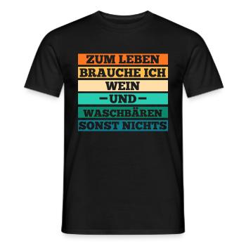 Wein Waschbär - Männer T-Shirt - Schwarz - Vorne - AI Model Male 178 light (178cm)
