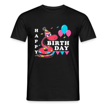 Anniversaire serpent - T-shirt homme - noir - Devant - AI Model Male 178 light (178cm)