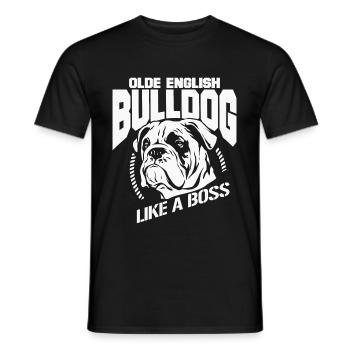 Olde English Bulldog Hund Geschenk - Männer T-Shirt - Schwarz - Vorne - AI Model Male 178 light (178cm)
