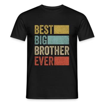 Best Big Brother Gift Sibling - Men's T-Shirt - black - Front - AI Model Male 178 light (178cm)