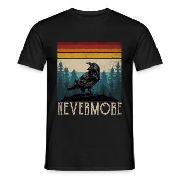 Nevermore Edgar Allan Poe Nevermore Raven Gift - Men's T-Shirt - black - Front - AI Model Male 178 light (178cm)