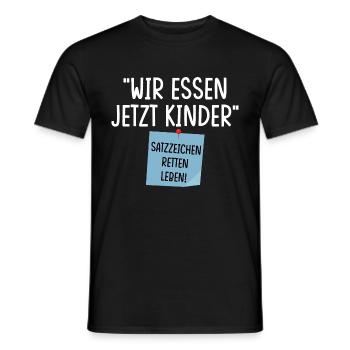 Wir Essen Jetzt Kinder - Männer T-Shirt - Schwarz - Vorne - AI Model Male 178 light (178cm)