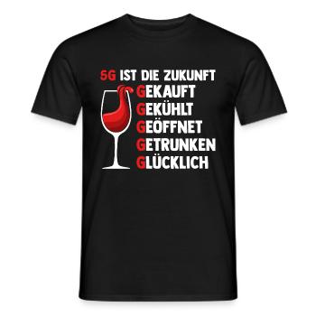 5G ist die Zukunft Wein - Männer T-Shirt - Schwarz - Vorne - AI Model Male 178 light (178cm)