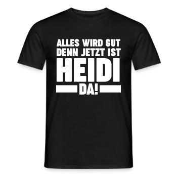 Vorname Heidi - Männer T-Shirt - Schwarz - Vorne - AI Model Male 178 light (178cm)