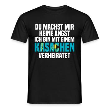 Du machst mir Keine Angst ich bin mit einem Kasach - Männer T-Shirt - Schwarz - Vorne - AI Model Male 178 light (178cm)