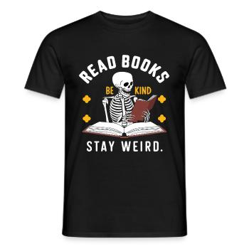 Mystical Reading Skeleton Tee - Men's T-Shirt - black - Front - AI Model Male 178 light (178cm)