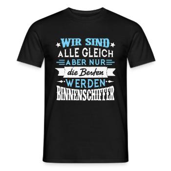 Aber nur die Besten werden BINNENSCHIFFER - Männer T-Shirt - Schwarz - Vorne - AI Model Male 178 light (178cm)