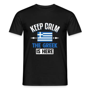 Grèce Drapeau grec Cadeau Drôle - T-shirt homme - noir - Devant - AI Model Male 178 light (178cm)