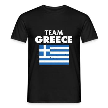 Team Grèce Sport Football Team Shirt - T-shirt homme - noir - Devant - AI Model Male 178 light (178cm)